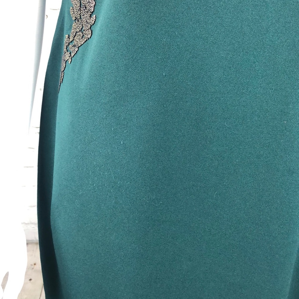!!Calvin Klein Green And Gold V Neck Dress Size16W - Picture 5 of 7